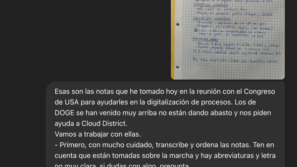Transcripción de notas manuscritas